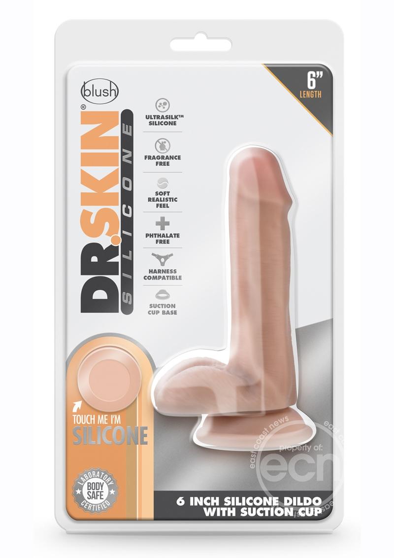 Dr. Skin Dr. Daniel Silicone Dildo with Balls and Suction Cup 6in