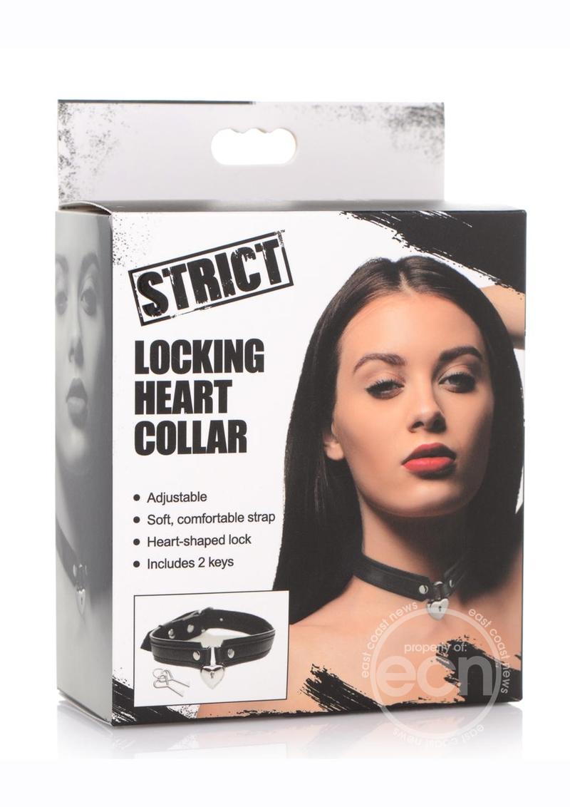 Strict Locking Heart Collar - Black