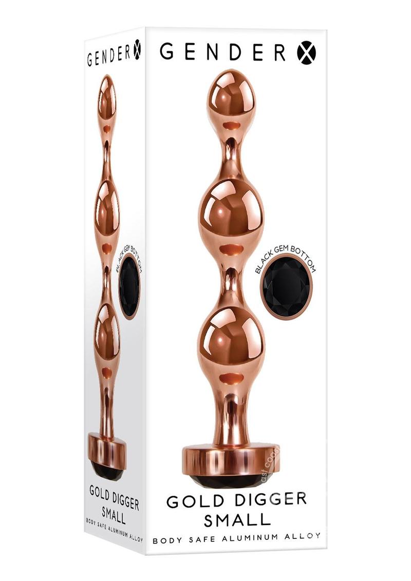 Gender X Gold Digger Anal Plug-Rose Gold/Black