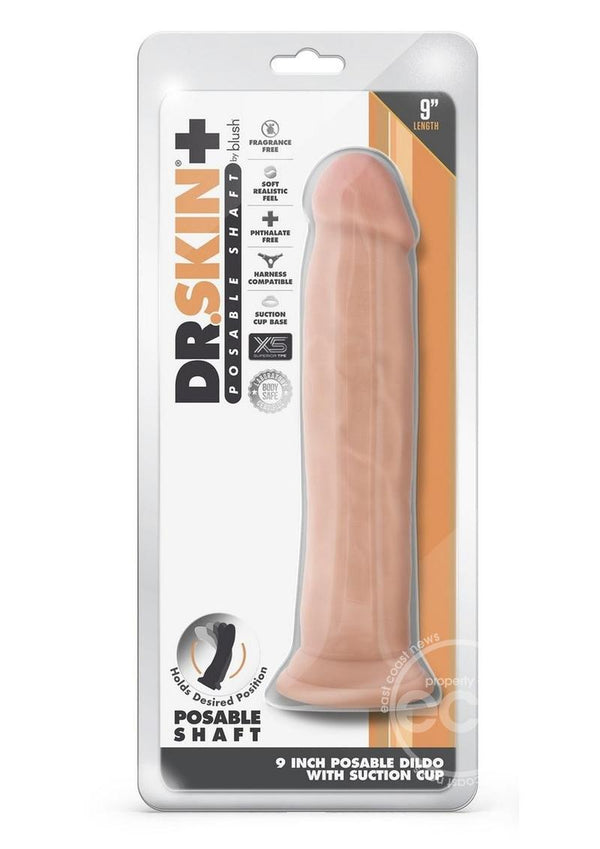 Dr. Skin Plus Thick Posable Dildo and Suction Cup 9in