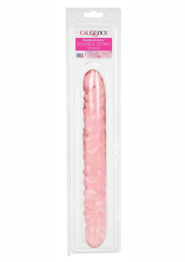 Translucence Veined Double Dildo 12in - Pink