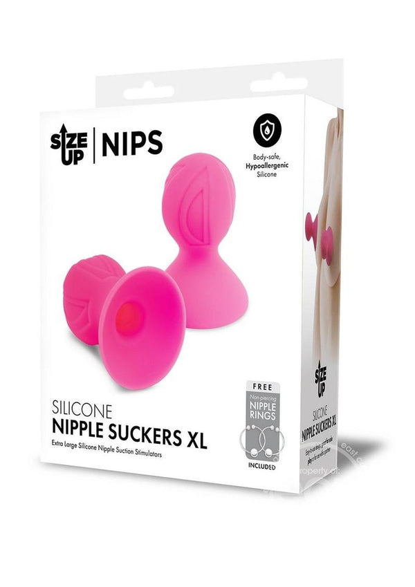 Size Up Silicone Nipple Suckers - XLarge - Pink