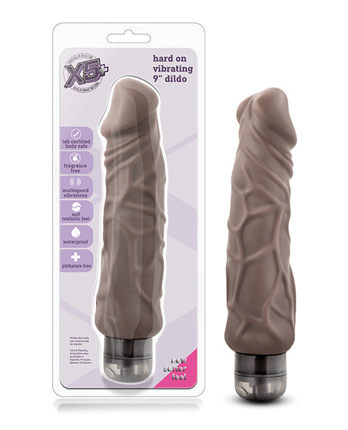 Blush X5 Plus Hard On Vibrating 9" Dildo - Brown