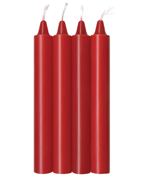 The 9's Make Me Melt Sensual Warm Drip Candles - Red Hot Pack of 4