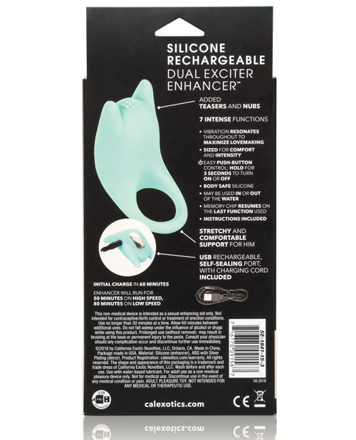 Silicone Rechargeable Dual Exciter Enhancer - Teal