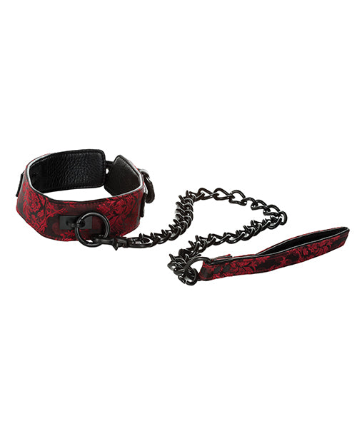 Scandal Collar w/Leash - Black/Red