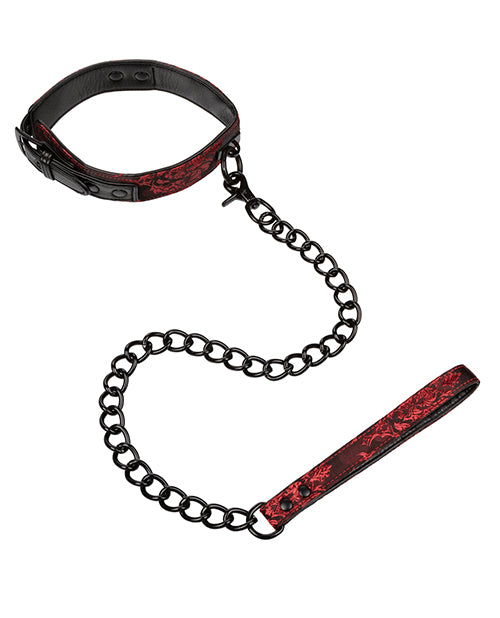 Scandal Collar w/Leash - Black/Red