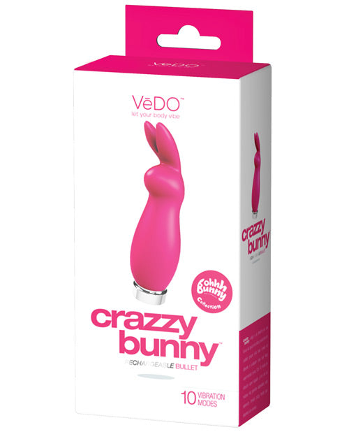 VeDO Crazzy Bunny Rechargeable Bullet - Pretty in Pink